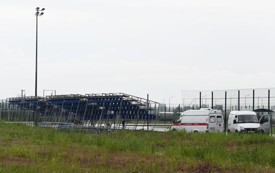 Обрушение трибуны на территории Гребного канала в Ростове-на-Дону