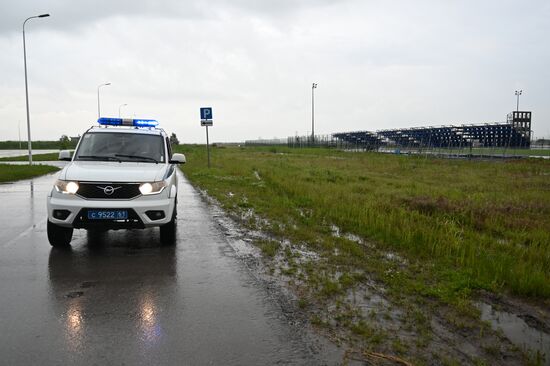 Обрушение трибуны на территории Гребного канала в Ростове-на-Дону