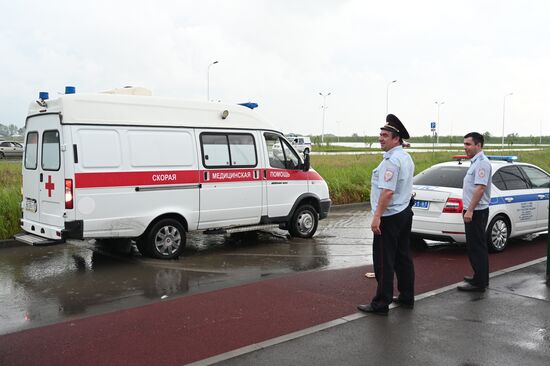 Обрушение трибуны на территории Гребного канала в Ростове-на-Дону