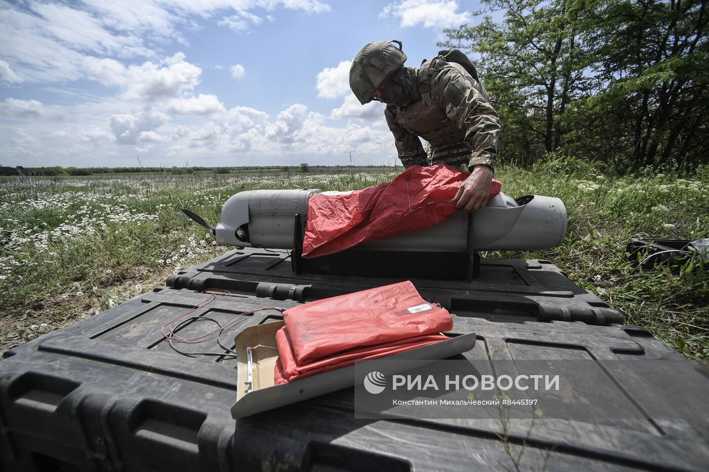 Работа расчёта БЛА Орлан-30 по разведке и обнаружению противника 