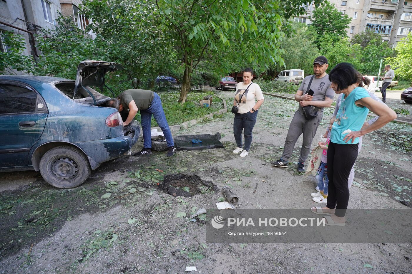 Последствие обстрела Горловки в ДНР