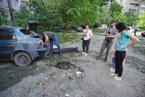 Последствие обстрела Горловки в ДНР