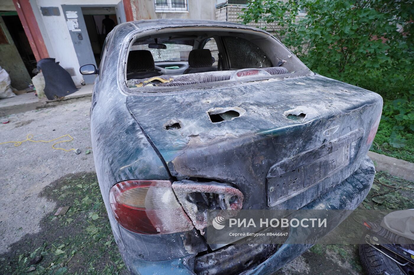 Последствие обстрела Горловки в ДНР