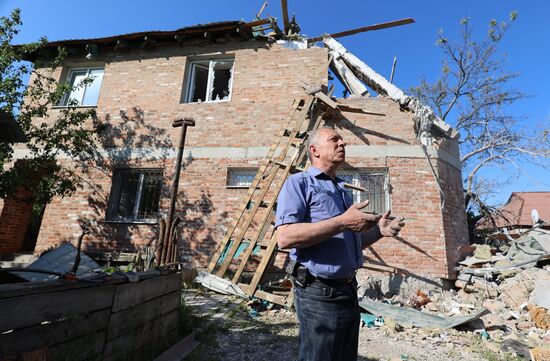 Последствия обстрела Куйбышевского района Донецка