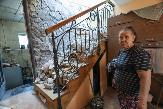 Последствия обстрела Куйбышевского района Донецка