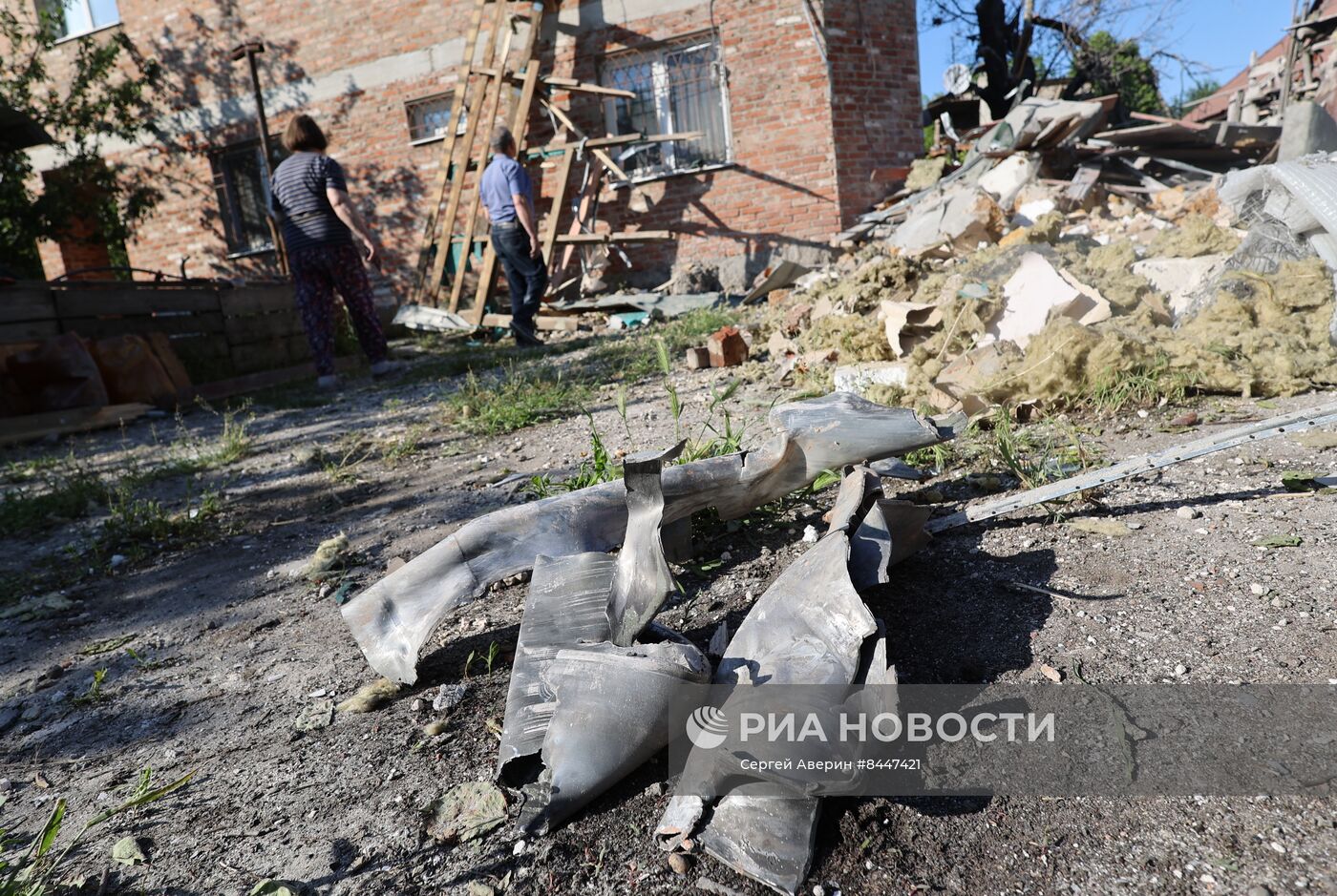 Последствия обстрела Куйбышевского района Донецка