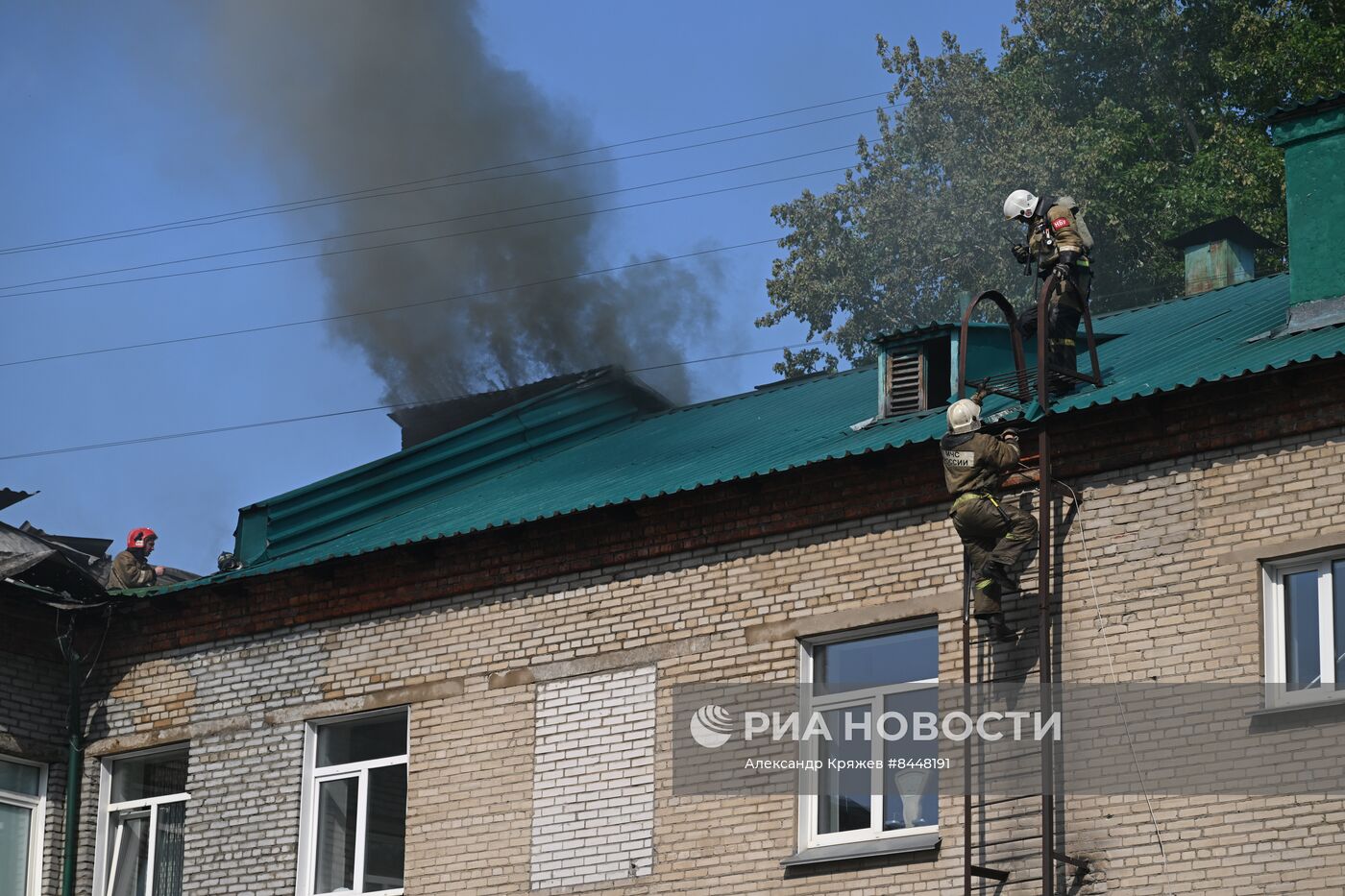 Пожар в клинической больнице в Новосибирске