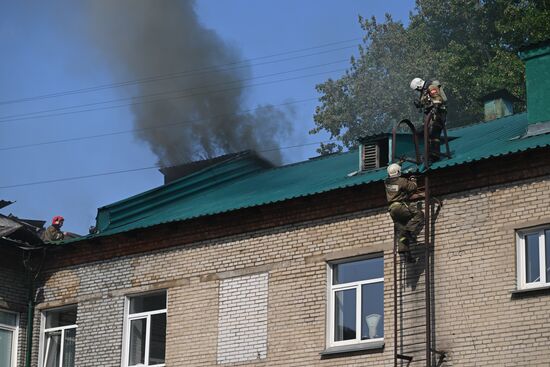 Пожар в клинической больнице в Новосибирске