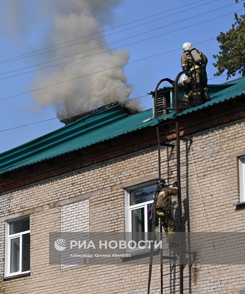 Пожар в клинической больнице в Новосибирске
