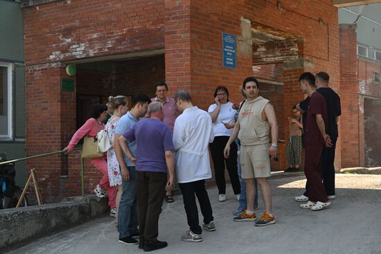 Пожар в клинической больнице в Новосибирске