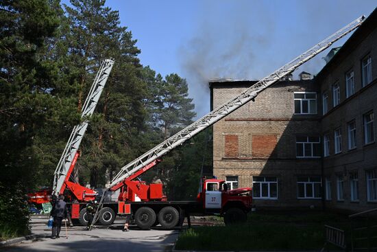 Пожар в клинической больнице в Новосибирске