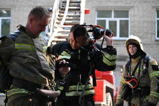 Пожар в клинической больнице в Новосибирске