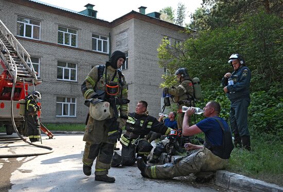 Пожар в клинической больнице в Новосибирске