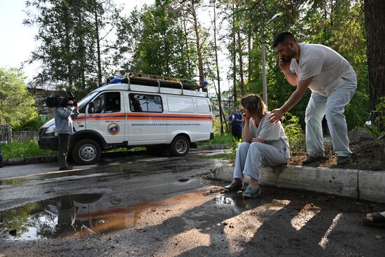 Пожар в клинической больнице в Новосибирске
