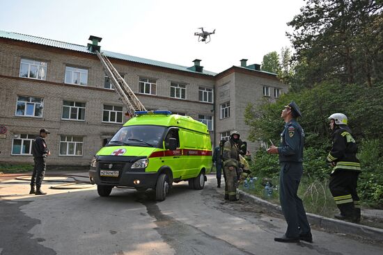 Пожар в клинической больнице в Новосибирске