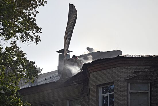 Пожар в клинической больнице в Новосибирске