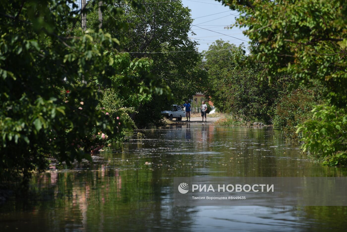 Новая Каховка после прорыва Каховской ГЭС