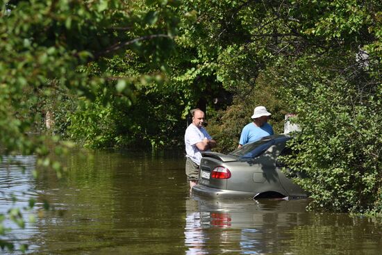 Новая Каховка после прорыва Каховской ГЭС