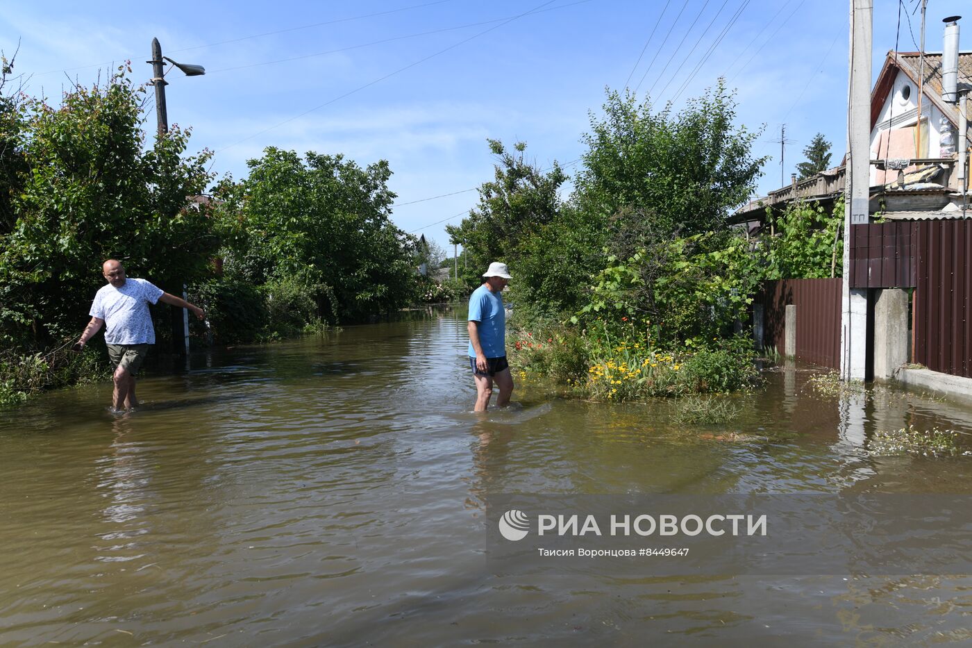 Новая Каховка после прорыва Каховской ГЭС