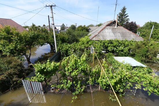 Новая Каховка после прорыва Каховской ГЭС