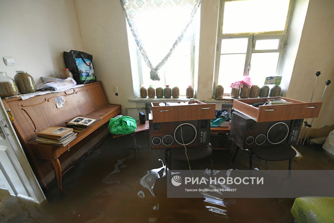 Новая Каховка после прорыва Каховской ГЭС