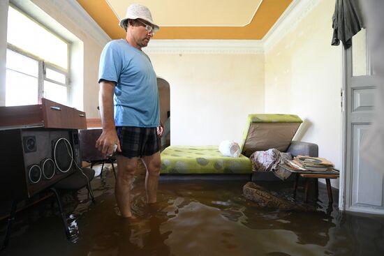 Новая Каховка после прорыва Каховской ГЭС