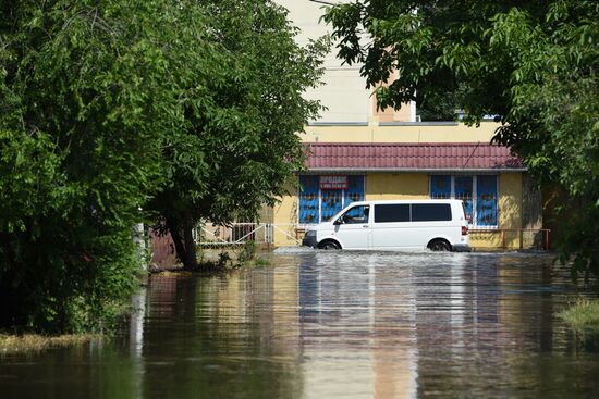 Новая Каховка после прорыва Каховской ГЭС