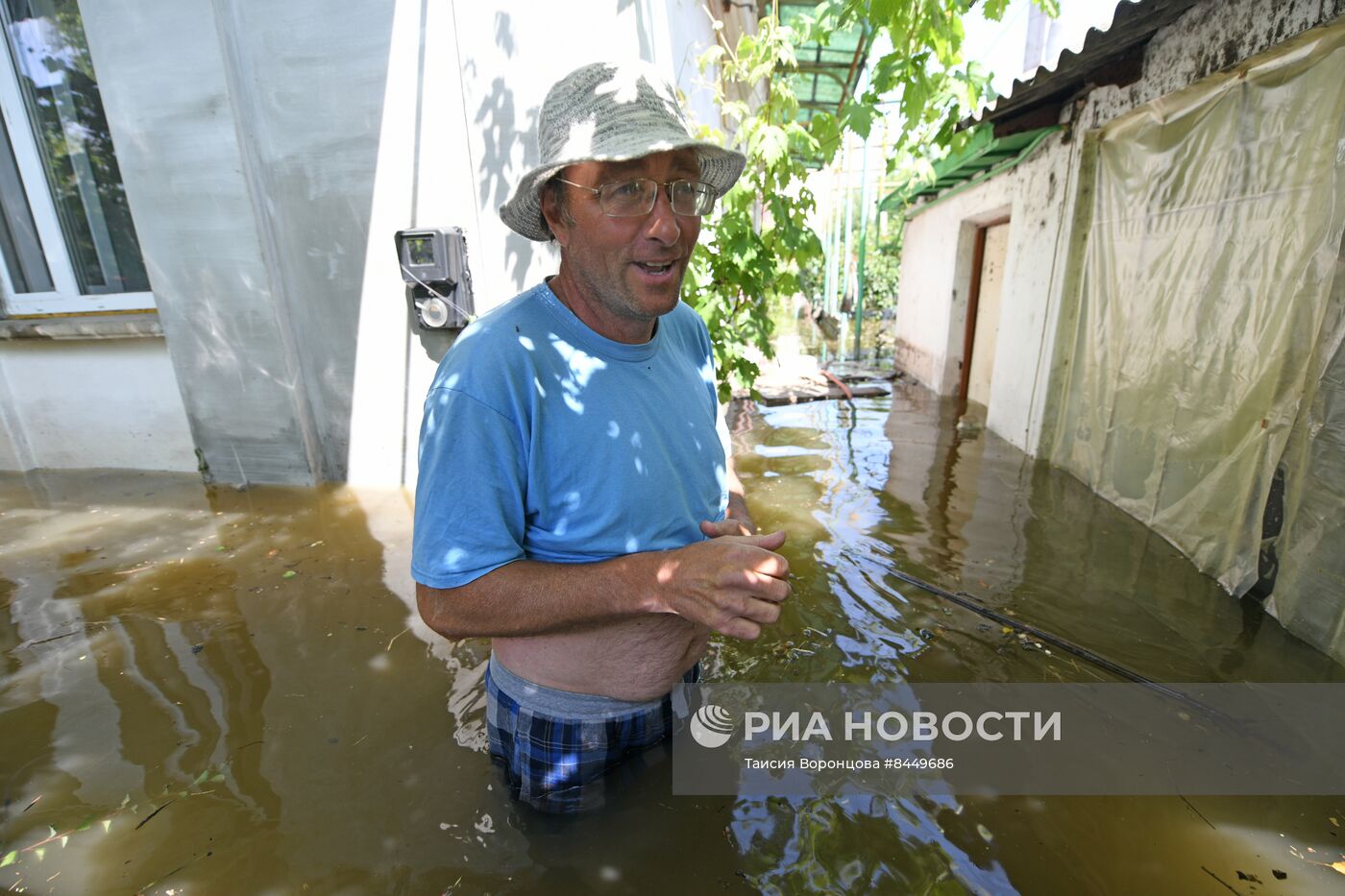 Новая Каховка после прорыва Каховской ГЭС
