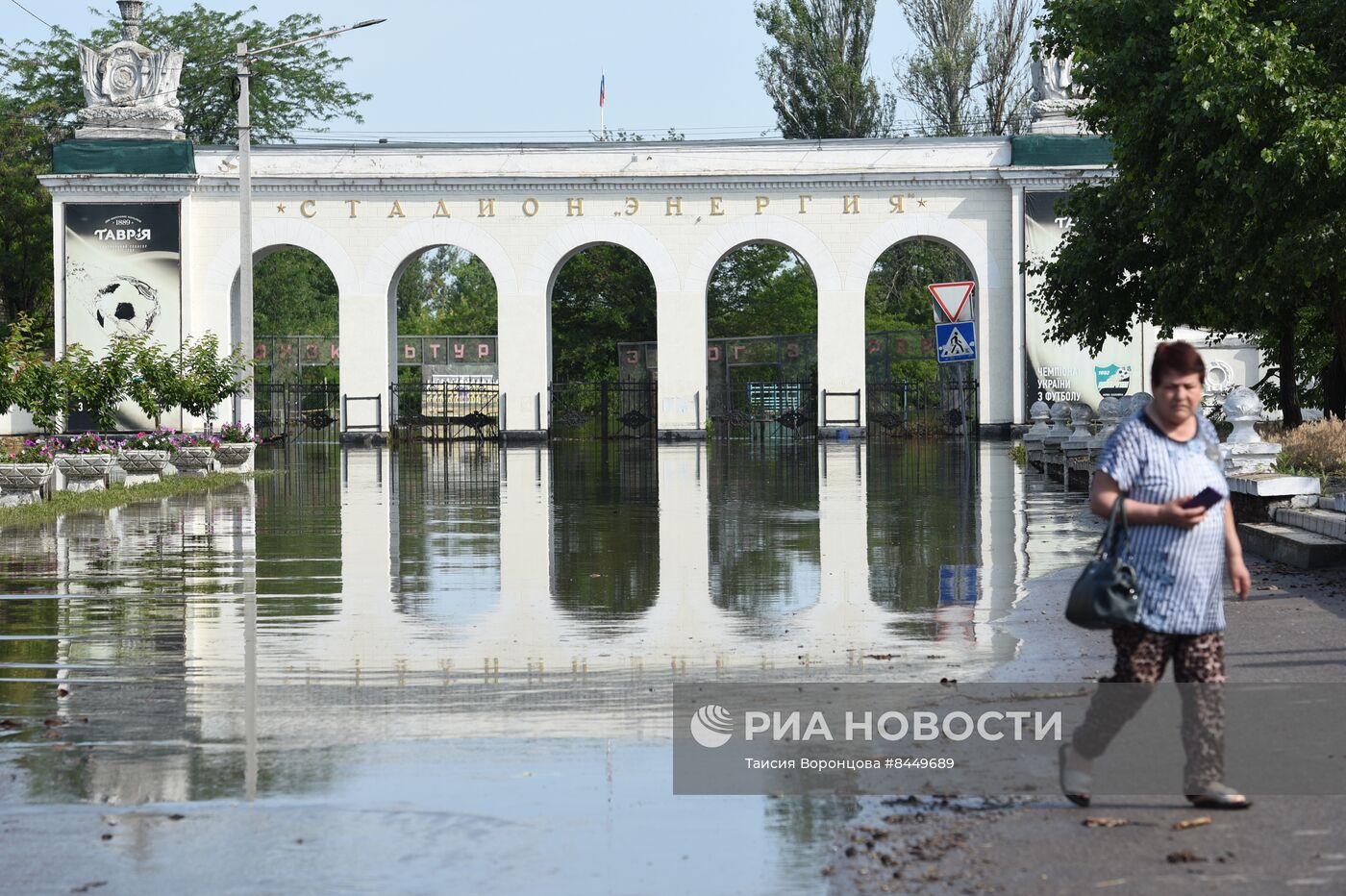 Новая Каховка после прорыва Каховской ГЭС