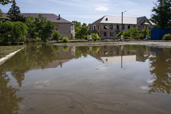 Новая Каховка после прорыва Каховской ГЭС