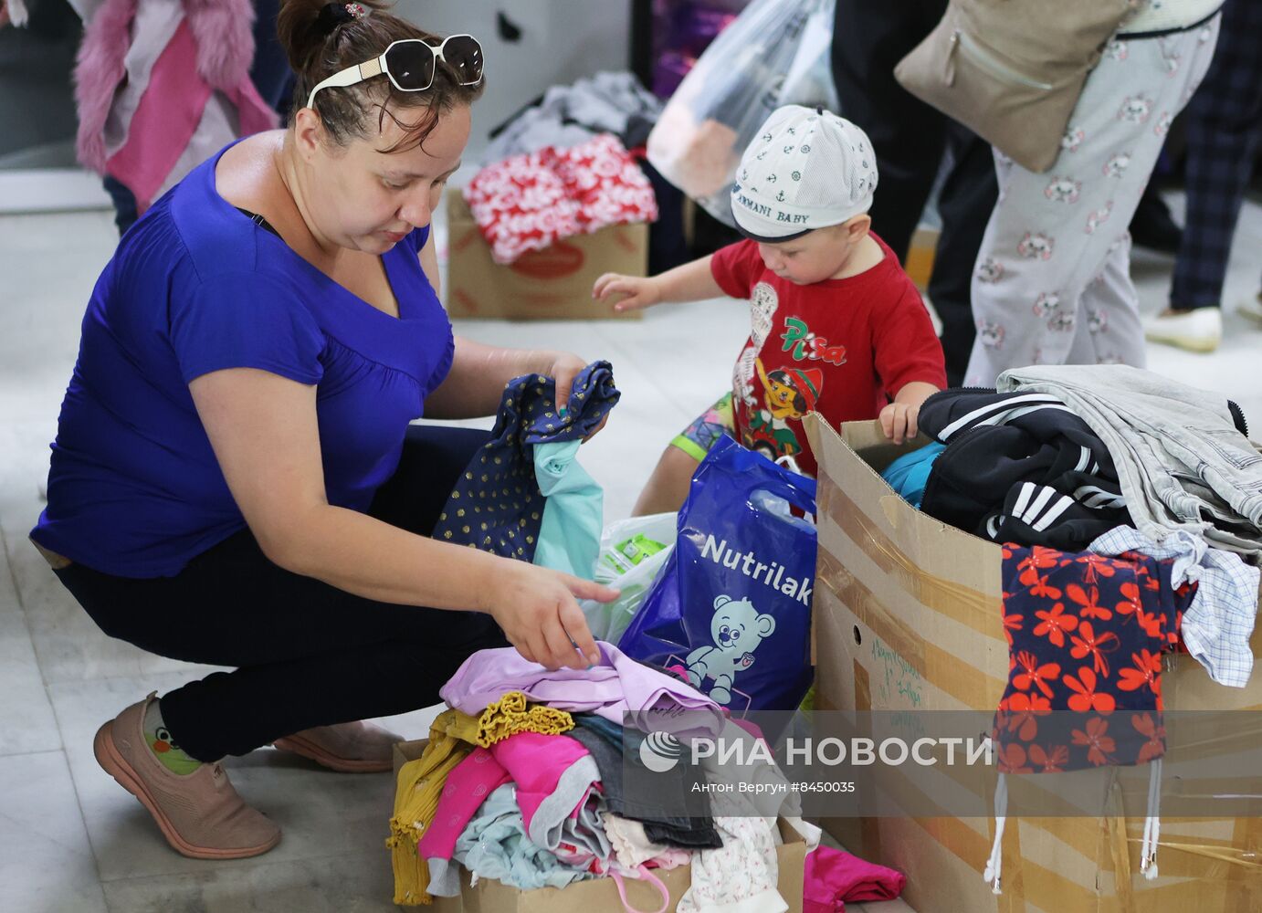 Пункты выдачи гумпомощи жителям Шебекино в Белгороде