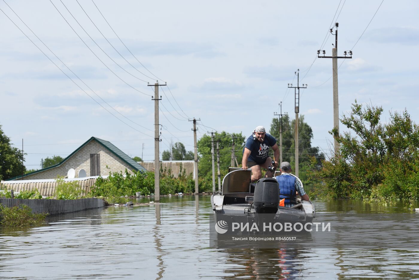 Новая Каховка после прорыва Каховской ГЭС