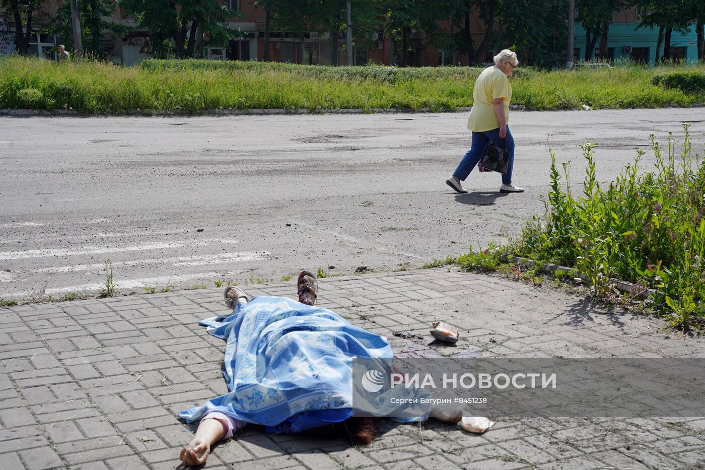 Последствия обстрела Горловки в ДНР