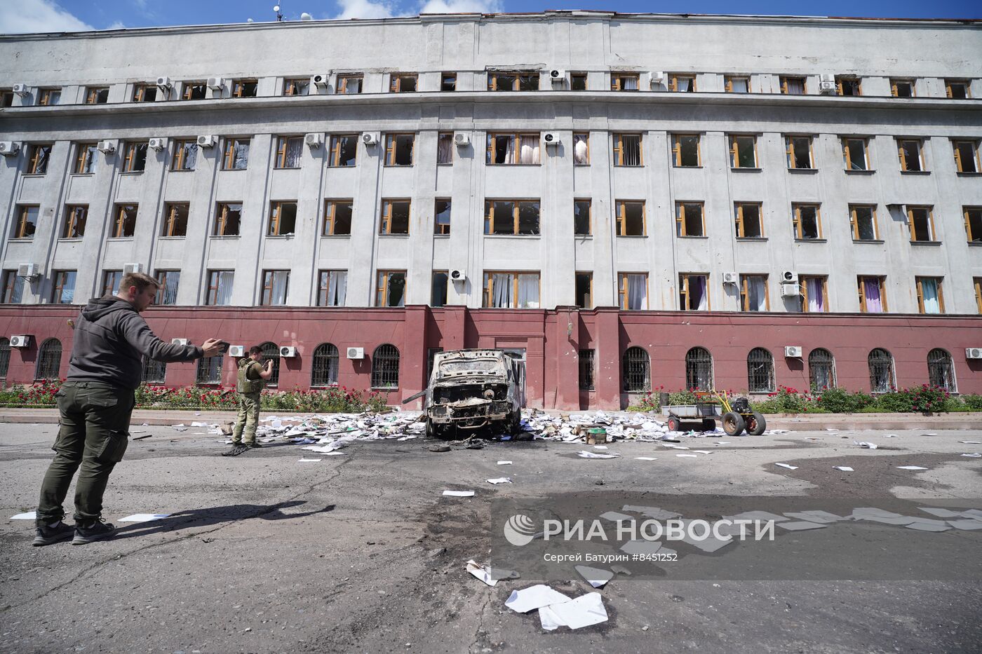 Последствия обстрела Горловки в ДНР