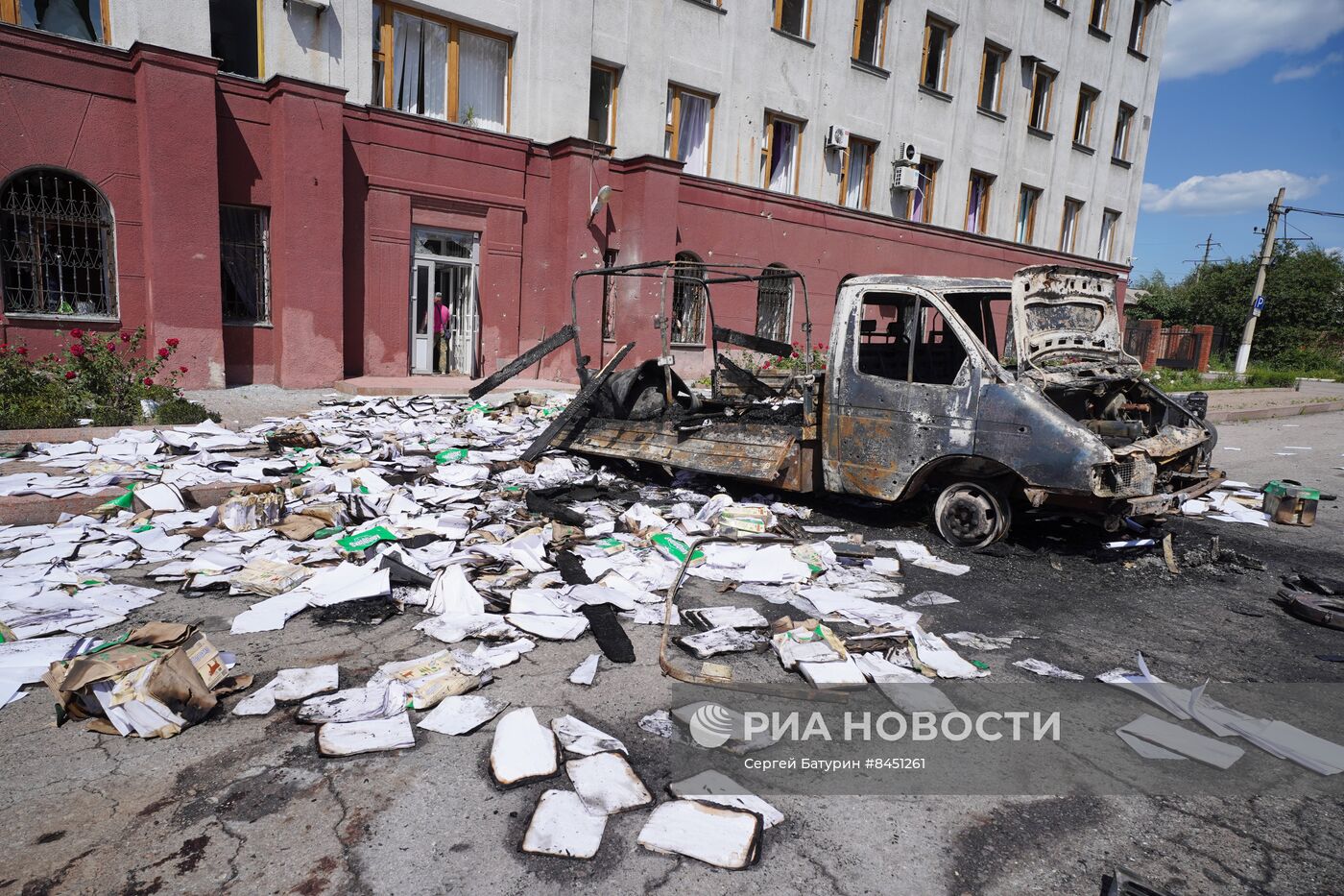 Последствия обстрела Горловки в ДНР