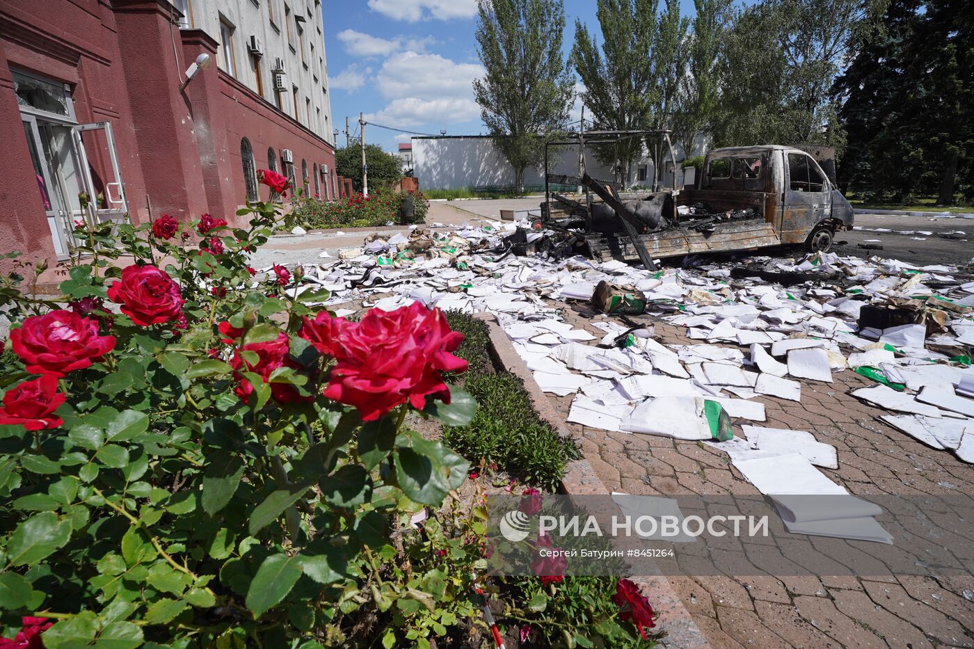 Последствия обстрела Горловки в ДНР