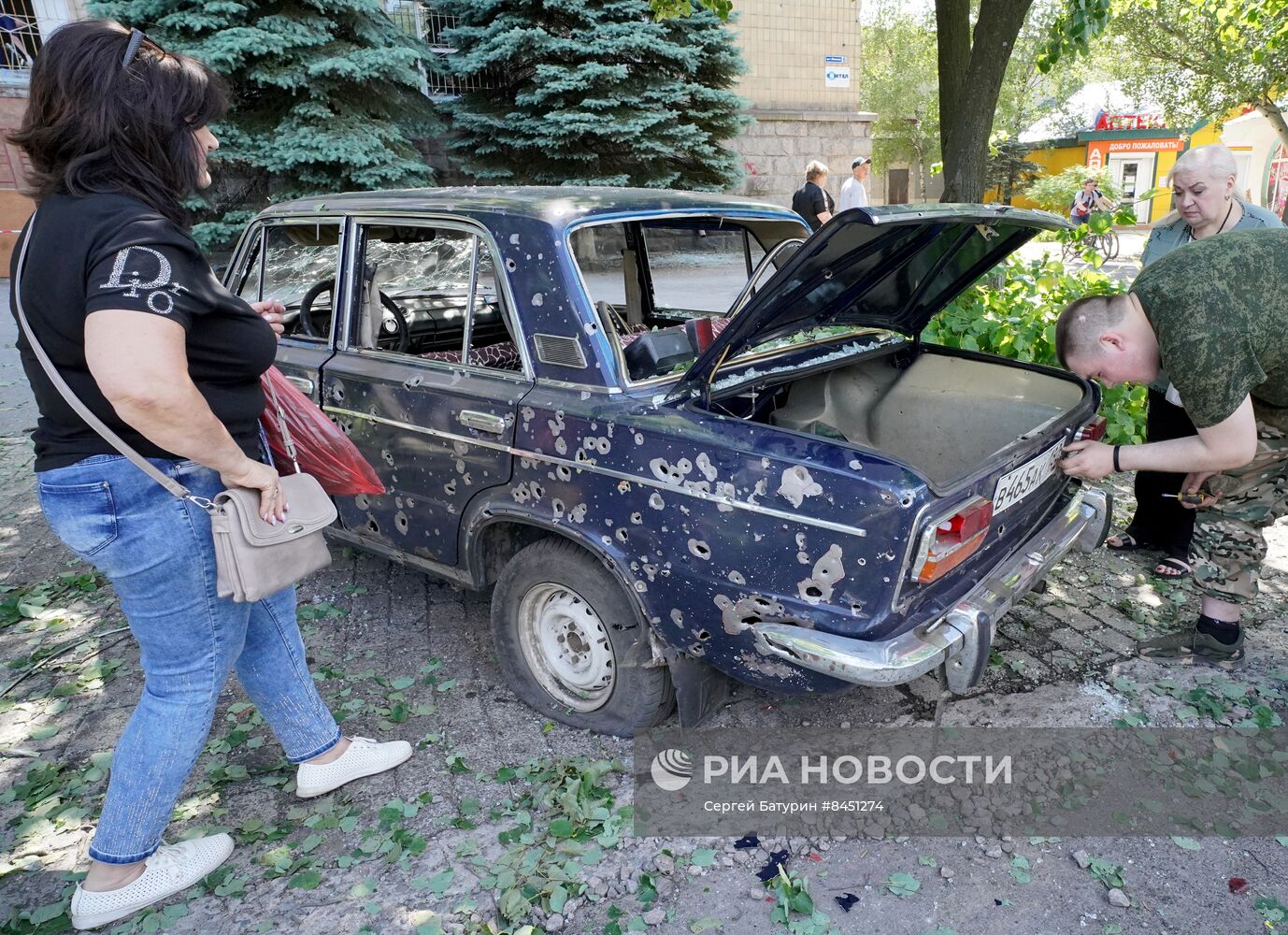 Последствия обстрела Горловки в ДНР