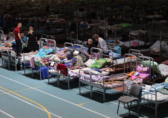 Пункт временного размещения жителей Шебекино в Белгороде