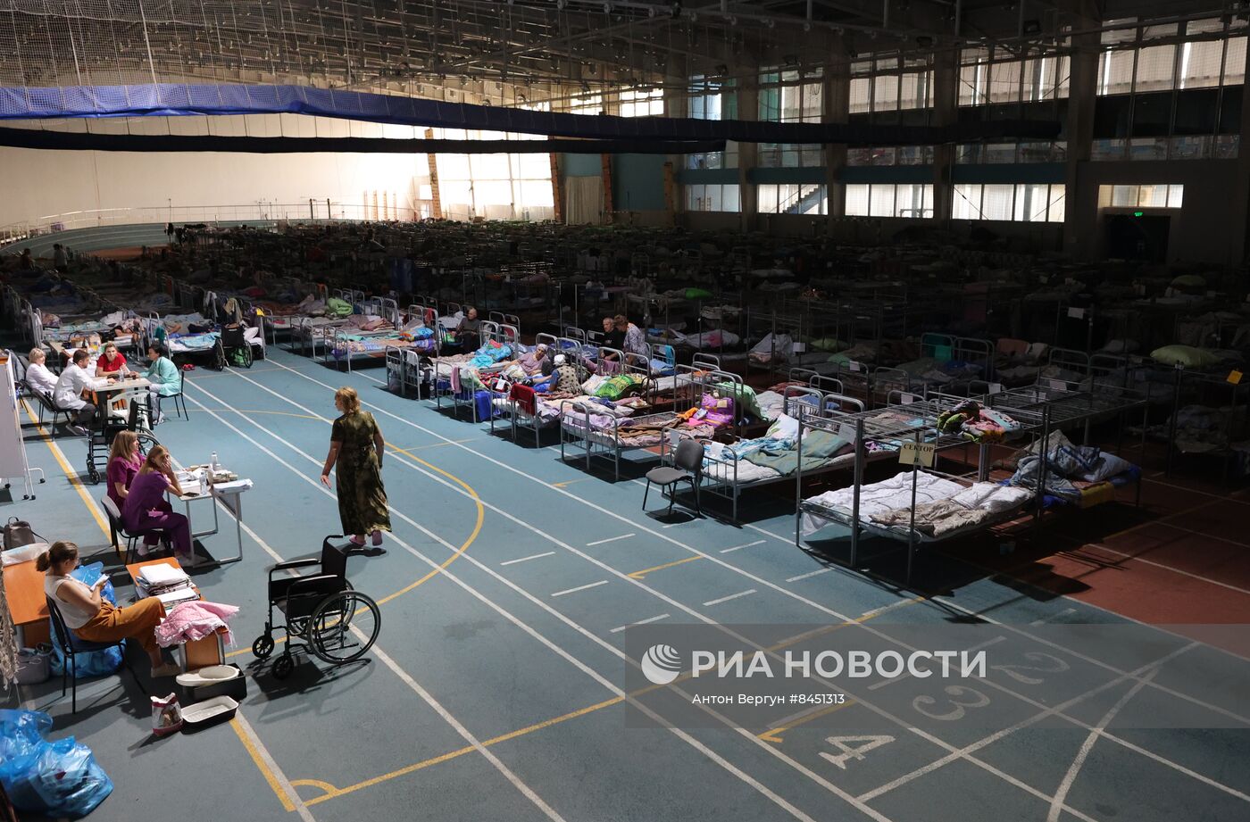 Пункт временного размещения жителей Шебекино в Белгороде