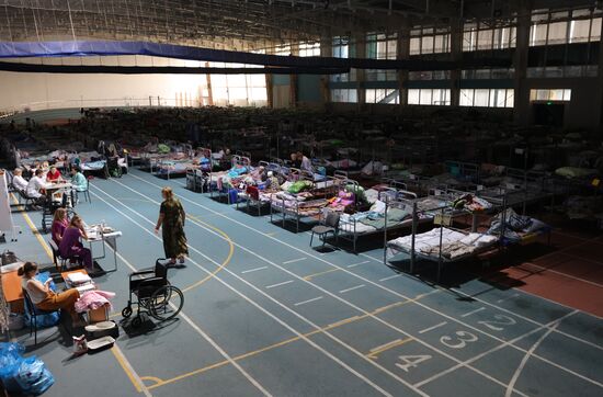 Пункт временного размещения жителей Шебекино в Белгороде