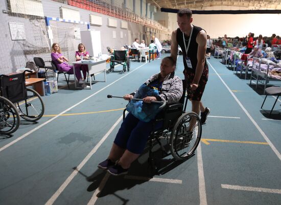 Пункт временного размещения жителей Шебекино в Белгороде