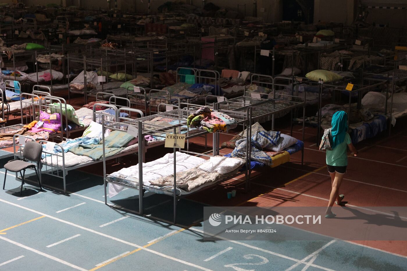 Пункт временного размещения жителей Шебекино в Белгороде