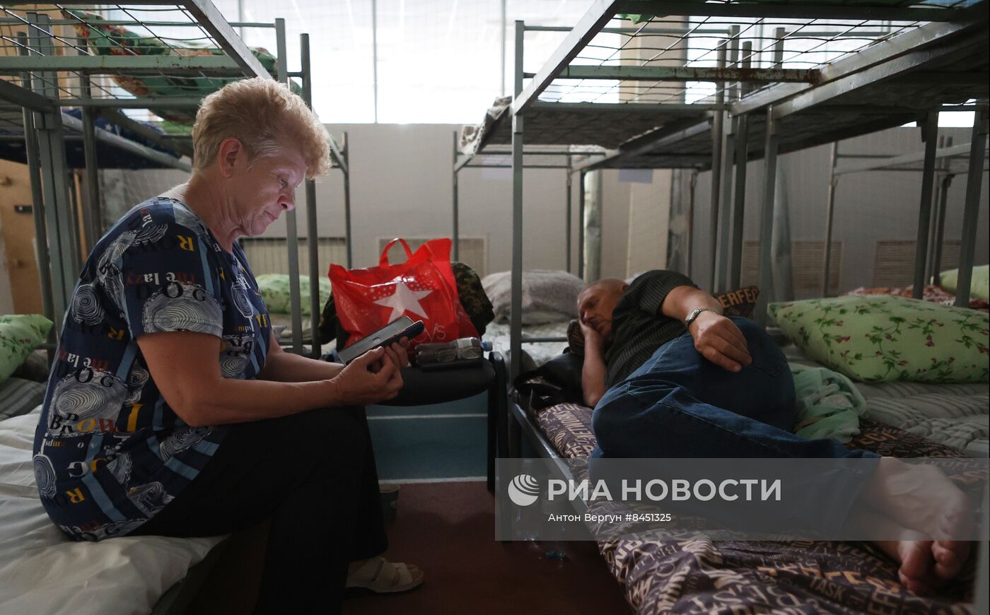 Пункт временного размещения жителей Шебекино в Белгороде