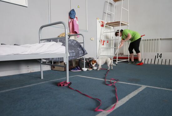 Пункт временного размещения жителей Шебекино в Белгороде