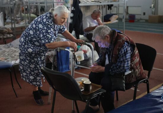 Пункт временного размещения жителей Шебекино в Белгороде