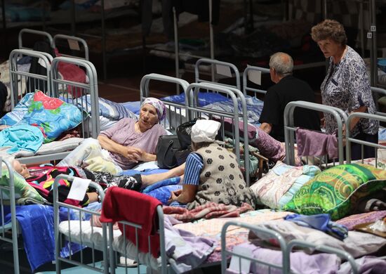 Пункт временного размещения жителей Шебекино в Белгороде