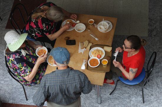 Пункт временного размещения жителей Шебекино в Белгороде