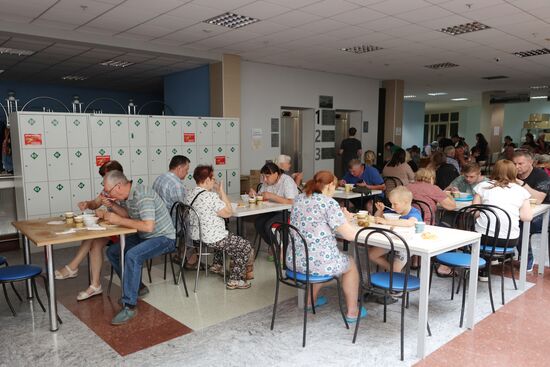 Пункт временного размещения жителей Шебекино в Белгороде