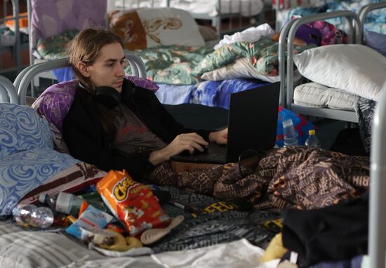 Пункт временного размещения жителей Шебекино в Белгороде