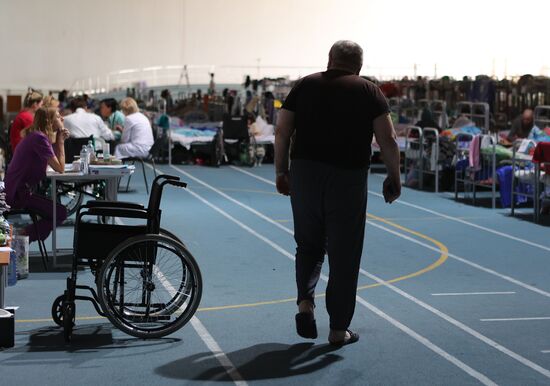 Пункт временного размещения жителей Шебекино в Белгороде